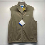 Columbia Size L Tan Fleece Polyester Solid Men's Vest