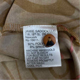 Jamie Sadock Size S Women's Brown-Red Pattern Mock Neck Activewear Top