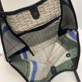 Jack Gomme Gray-Multi Fabric Plaid Tote Handbag