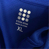 Title Nine Size Xl Women's Blue Solid Hoodie Activewear Top