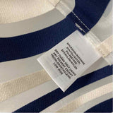 Lafayette 148 Women's Size L Blue-White Stripe Open Front Jacket