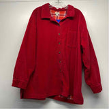 LL Bean Size 2x Women's Red Solid Button Up Shirt