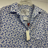 Frank & Eileen Est 1947 Size L Women's Blue-White Print Button Up Shirt