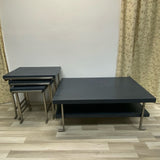 Hekman Chrome-Blue Wood Nesting Side Tables