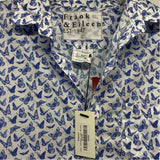 Frank & Eileen Est 1947 Size L Women's Blue-White Print Button Up Shirt