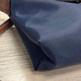 Longchamp Navy-Brown Fabric Colorblock Satchel Handbag