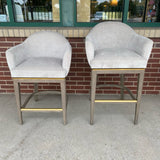 Frontgate Blanchett Swivel Gray Counter Health Velvet Solid Stool