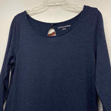 Soft Surroundings Size M Women's Blue Solid Maxi-Long Sleeve Dress