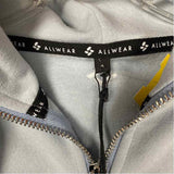 Allwear Size 4-XL Women's Light Blue Solid Zip Up/Hoodie Activewear Top