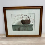 Brown Wood Framed Art Print "Wild Rose Berries by Pauline Eble Campanelli