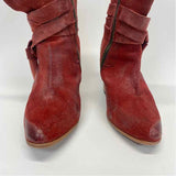 Freebird by Steven Size 6 Women's Red Distressed Heel Boots