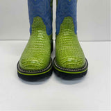 Ariat Fatbaby Size 7 Women's Blue-Lime Animal Print Western Boots
