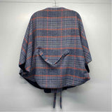 Andersen & Lauth Size One Fits All Women's Blue-Multi Plaid Poncho-Cape
