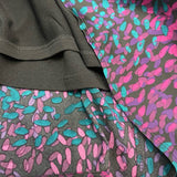 Express Size L Women's Purple-Multicolor Pattern Faux Wrap Dress