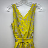 Express Size M Women's Gray-Yellow Pattern Sleeveless Dress