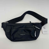 Gaston Luga Black Solid Polyurethane Fanny Pack