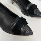 Donald J Pliner Size 7.5 Women's Silver-Black Pattern Kitten Heel Shoes