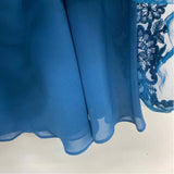 JJ's House Size XS Women's Blue Embellished Mesh Fit And Flare Dress