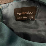 Max & Cleo Size 10-M Women's Teal-Black Color Block Fit And Flare Dress