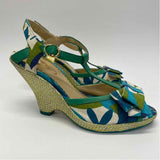 Poetic License Size 38-7 Women's Teal-Multi Pattern Heel Shoes