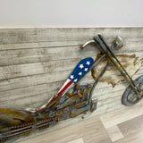 Gray-Multi Motorcycle. 3D scrap metal chopper Wall Decor
