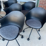On Wheels Black Plastic Chair