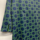 Gretchen Scott Size M-L Women's Navy-Green Geometric Shift Dress
