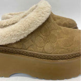 Coach Size 7 Women's Brown Signature Shearling Shoes