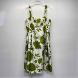 Jessica Howard Size 12-L Women's White-Green Floral Fit And Flare Dress