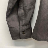 Blue Saks Fifth Ave Size Xl Women's Dark Gray Tweed Button Up Blouse