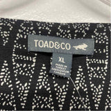 Toad&Co Size Xl Women's Black-White Pattern Shift Dress