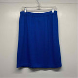 St. John Collection By Marie Gray Size 16 Women's Blue Solid Pencil-Knee Skirt