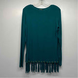 Michael Michael Kors Size S Women's Teal Solid Crew Neck Long Sleeve Top