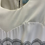 Skies Are Blue Size S Women's White-Gray Lace Sleeveless Dress