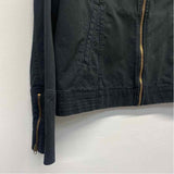 Aventura Women's Size M Charcoal Solid Zip Mock Neck Jacket