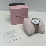 Kate Spade Solid Taupe Leather Watchband Round Watch