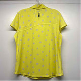 Jamie Sadock Size M Women's Yellow-Green Polka Dot Short Sleeve Activewear Top