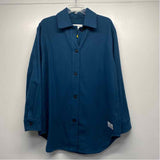 Anian Women's Size L Blue Solid Button Up Jacket