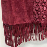 Chico's Women's Size 3-XL Burgundy Textured Button Up Vest