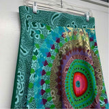 Desigual Size M-8 Women's Green-Multi Patchwork A Line Skirt