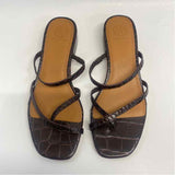 Tory Burch Size 7 Women's Brown Animal Print Camel Toe Sandals