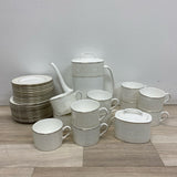 Lenox Kate Spade New York Chapel Hill White-Silver Tea Set Service for 11