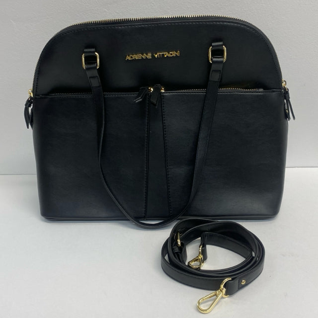 Adrienne Vittadini Black Solid Shoulder Handbag Treasures Upscale Consignment