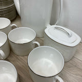 Lenox Kate Spade New York Chapel Hill White-Silver Tea Set Service for 11