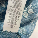 Lauren Ralph Lauren Size L Women's Blue Floral Button Up Short Slv Shirt Dress