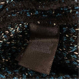 St. John Size 14-L Women's Black-Teal Tweed A Line Dress