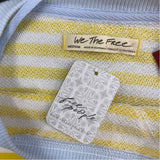 We the Free Women's Size M Yellow-Multicolor Stripe Crew Neck Sweatshirt