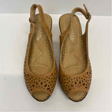 Patrizia by Spring Step Size 38-7.5 Women's Camel Cut Out Slingback Sandals