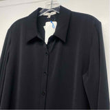 Tibi Size 10-M Women's Soft Drape Solid Black Button Up Blouse