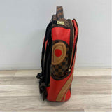 Sprayground Brown-Red Faux Leather Patchwork Backpack